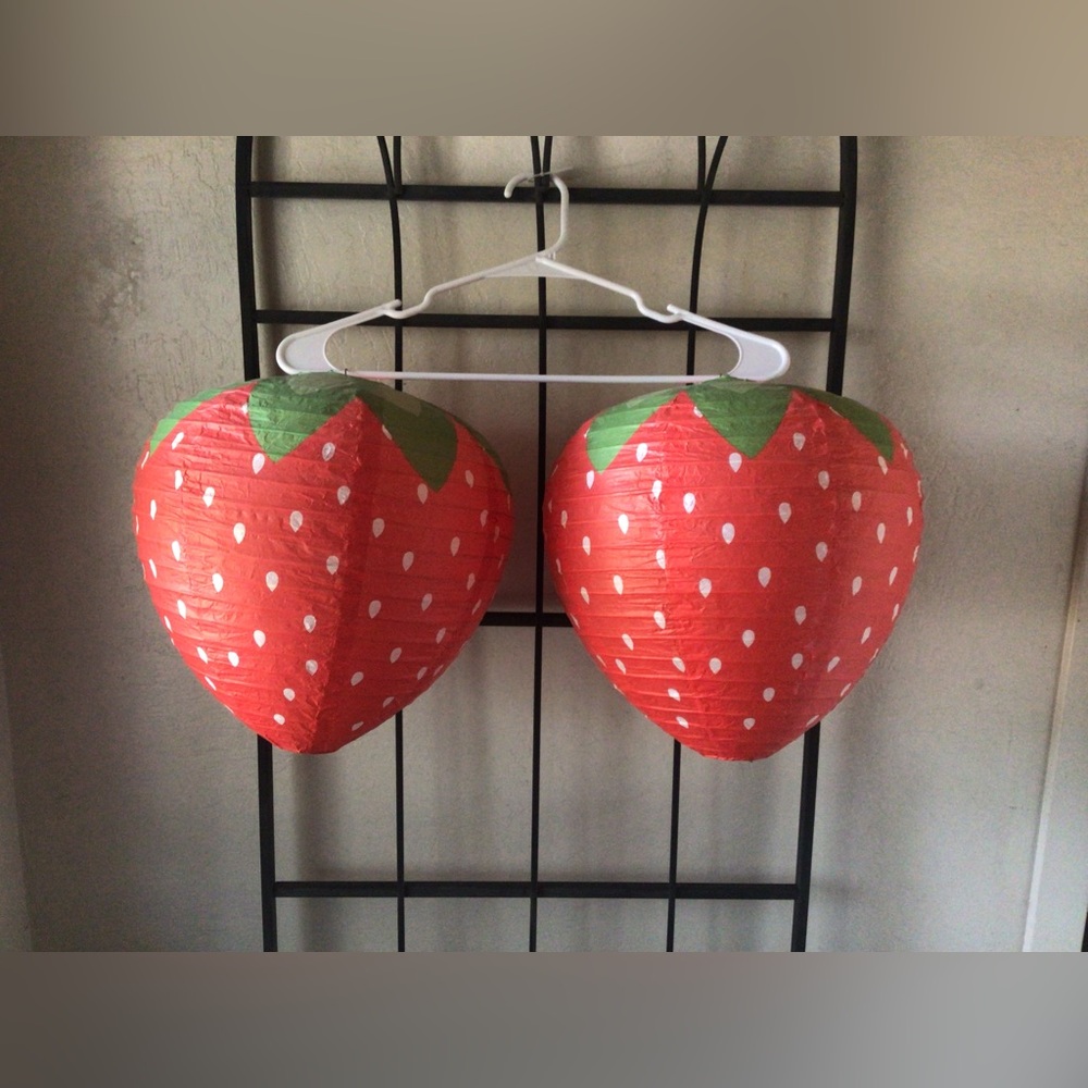 2 Large Strawberry Lanterns